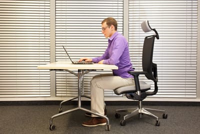 correct posture in an office chair
