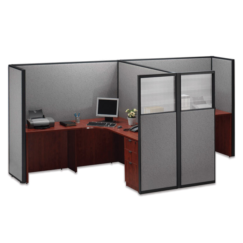 Double privacy desk workstation