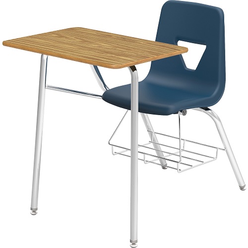 Lorell Rectangular Medium Oak Top Student Combo Desks