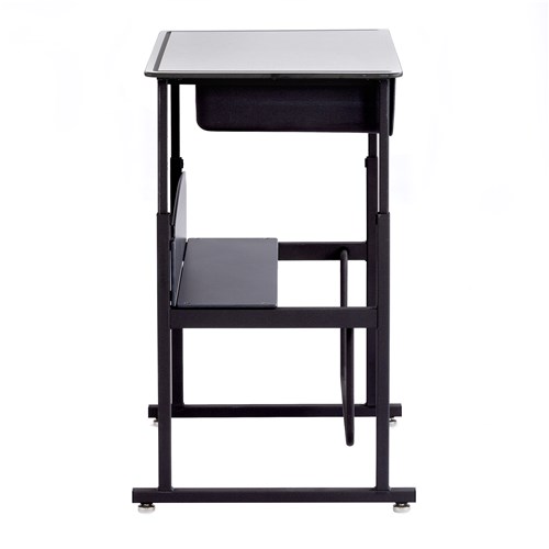 AlphaBetter® Adjustable-Height Stand-Up Desk, 28 x 20" Premium or Dry Erase Top, Book Box and Swinging Footrest Bar