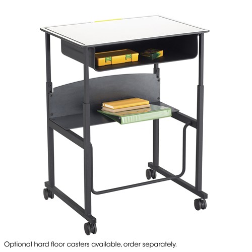 AlphaBetter® Adjustable-Height Stand-Up Desk, 36 x 24" Standard Top and Swinging Footrest Bar