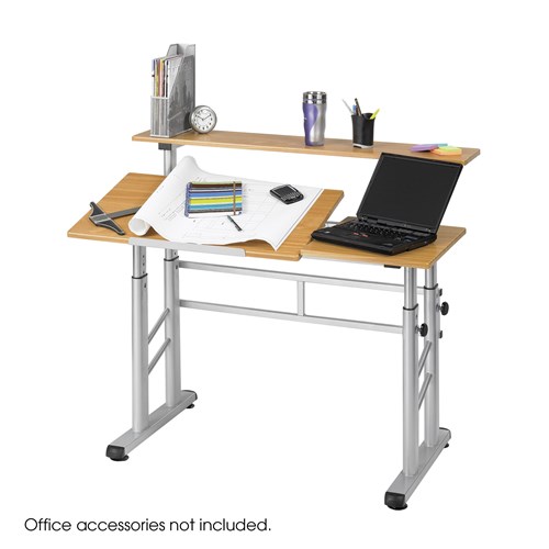 Height-Adjustable Split Level Drafting Table