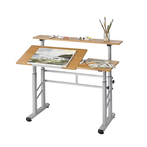 Height-Adjustable Split Level Drafting Table