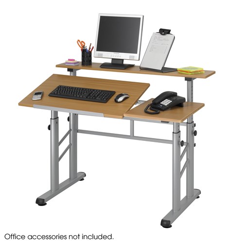 Height-Adjustable Split Level Drafting Table