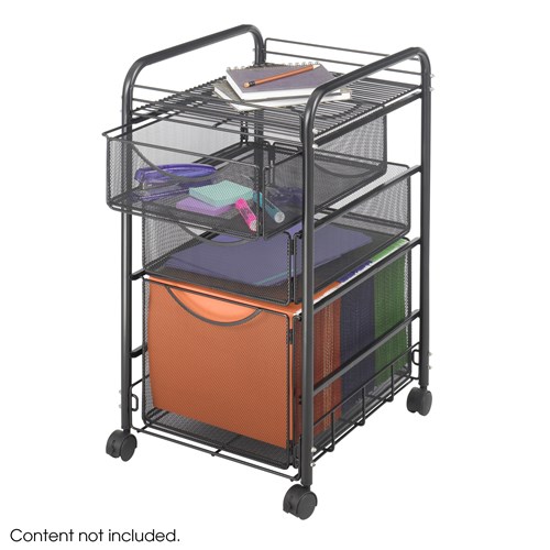 Onyx™ Mesh File Cart with 1 File Drawer and 2 Small Drawers