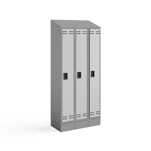 Triple Continuous Metal Locker Base Addition 35"W x 16"D x 5.75"H
