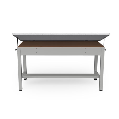 Ranger Steel 4-Post Table 84” W x 43.5” D with Tool Drawer and Shallow Drawer