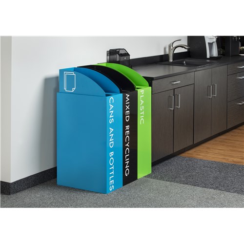 Mixx™ Recycling Center, Rectangular Receptacle, 29 Gallon