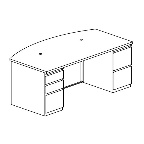 CSII™ Bow Front Desk, B/B/F, F/F 39" D