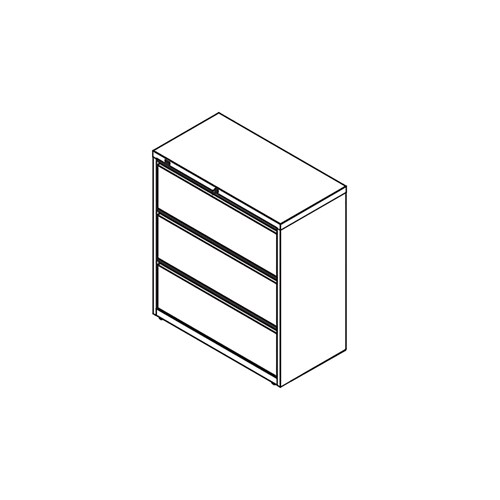 Lateral Files, 3-Drawer, 30" W