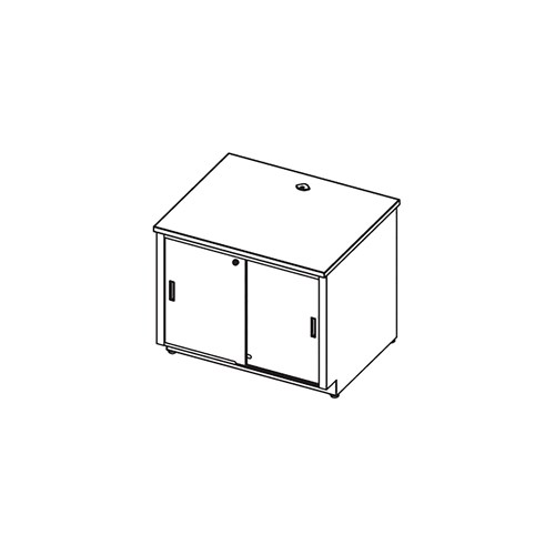 Mailflow Systems Storage Table with Locking Doors HPL, 72"W x 30"H