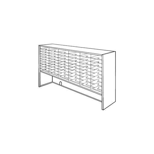 Mailflow Systems Sorter, Closed Back w/ 9" Elevation; 42 Sorting Pockets 15”D without Plexi Doors