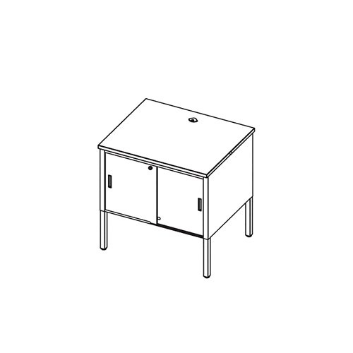 Mailflow Systems Storage Table w/ Locking Doors; 60"W x 30'D Adj. 24"-36"H, HPL