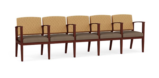 Amherst Wood 5 Seats with Center Arms