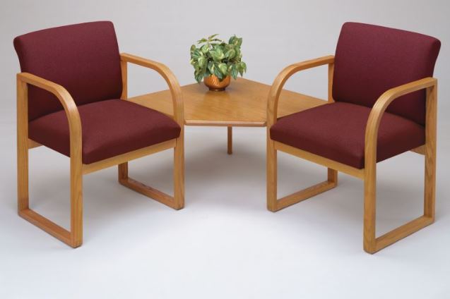 Contour 2 Chairs with Connecting Corner Table