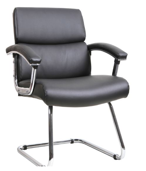 Lorell Sled Base Leather Guest Chair