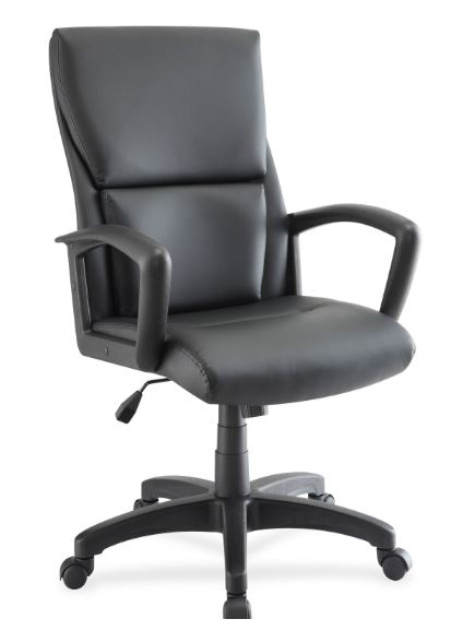 Lorell Euro Design Leather Executive Mid-Back Chair