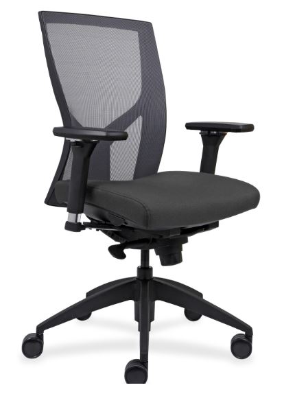 Lorell High-Back Mesh Chairs With Fabric Seat