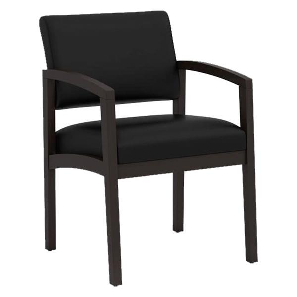 Performance 1700 ESPRESSO WOOD GUEST CHAIR- Black Bonded Leather