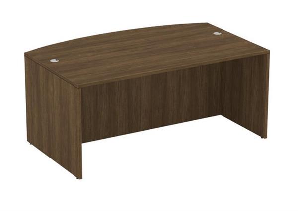 Performance Classic PL187 66" BOW FRONT DESK SHELL- MODERN WALNUT