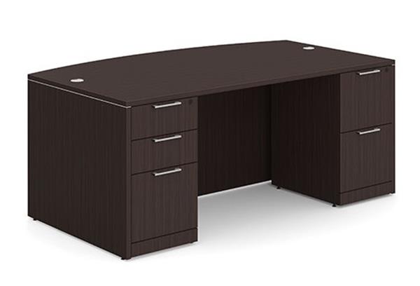 Performance Classic PL189 71" BOW FRONT DESK SHELL- ESPRESSO