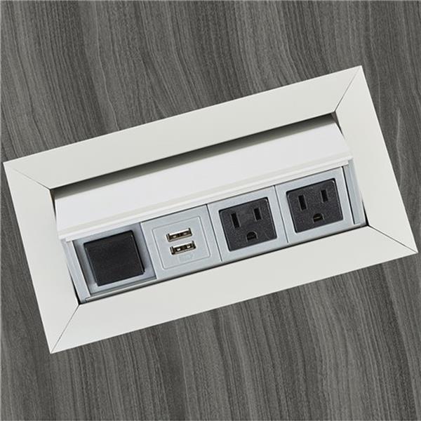 Power Module – 2 Power Outlets, 1 Data Outlet, USB Power